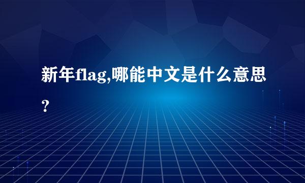 新年flag,哪能中文是什么意思？