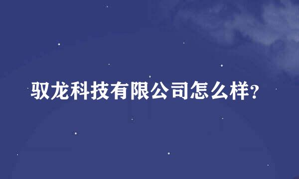 驭龙科技有限公司怎么样？