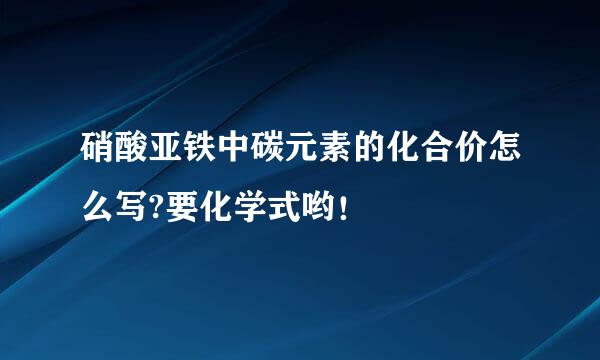 硝酸亚铁中碳元素的化合价怎么写?要化学式哟！