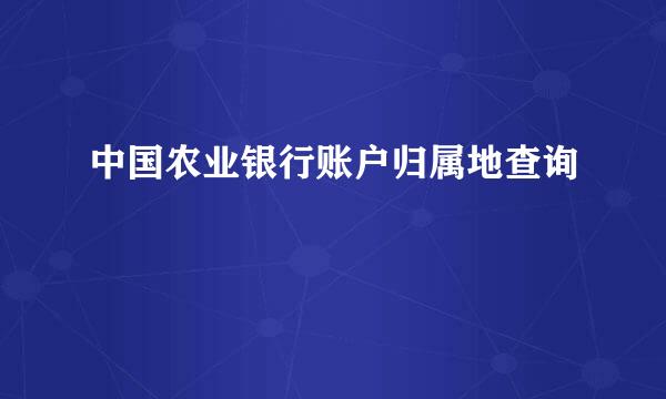 中国农业银行账户归属地查询