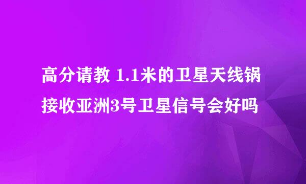 高分请教 1.1米的卫星天线锅接收亚洲3号卫星信号会好吗