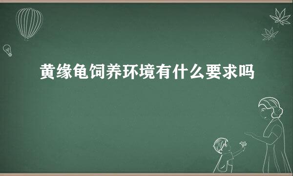 黄缘龟饲养环境有什么要求吗