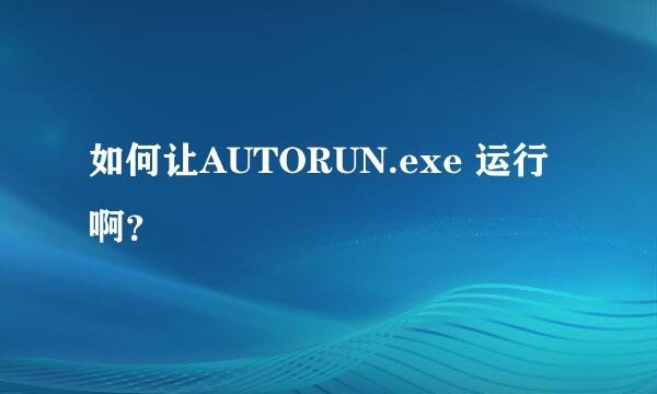 如何让AUTORUN.exe 运行啊？