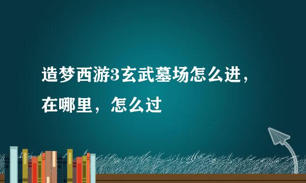 造梦西游3玄武墓场怎么进，在哪里，怎么过