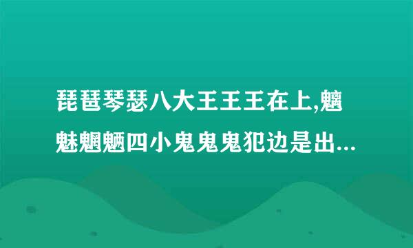 琵琶琴瑟八大王王王在上,魑魅魍魉四小鬼鬼鬼犯边是出自谁口？