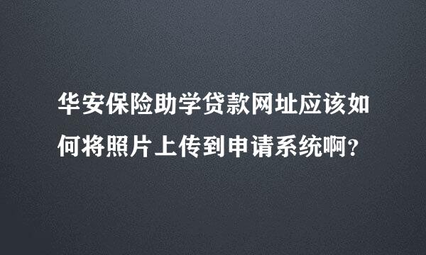 华安保险助学贷款网址应该如何将照片上传到申请系统啊？