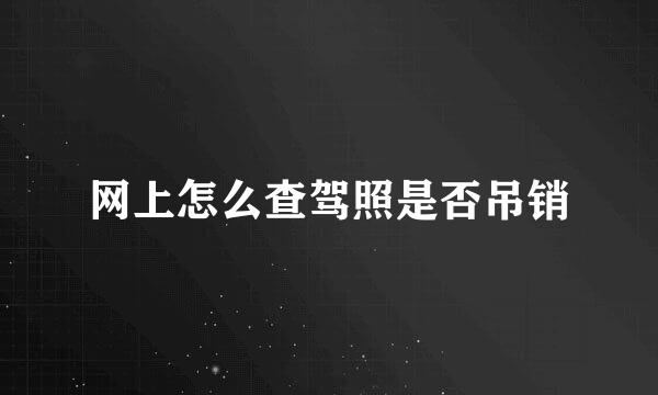 网上怎么查驾照是否吊销