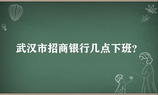 武汉市招商银行几点下班？