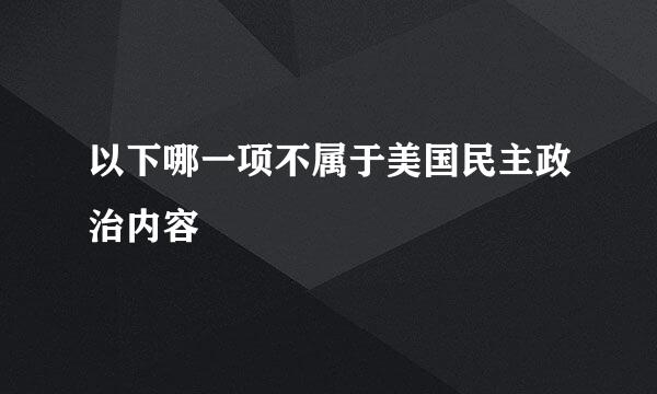 以下哪一项不属于美国民主政治内容