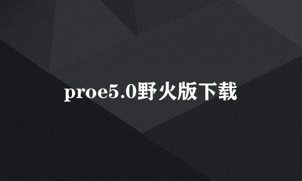 proe5.0野火版下载