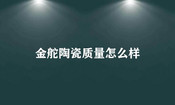 金舵陶瓷质量怎么样