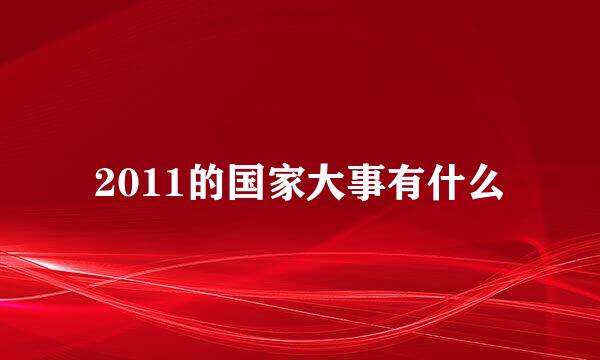 2011的国家大事有什么