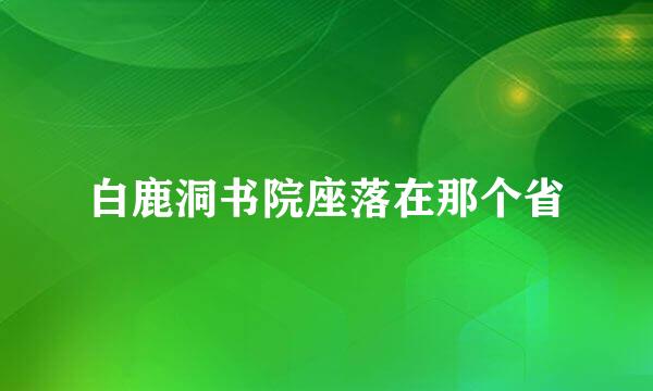 白鹿洞书院座落在那个省