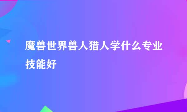 魔兽世界兽人猎人学什么专业技能好