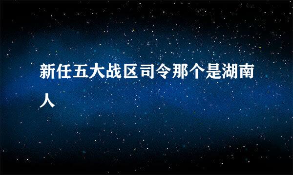 新任五大战区司令那个是湖南人