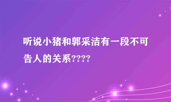 听说小猪和郭采洁有一段不可告人的关系????