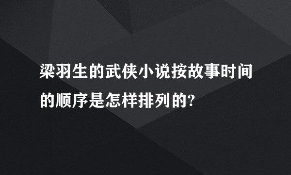 梁羽生的武侠小说按故事时间的顺序是怎样排列的?