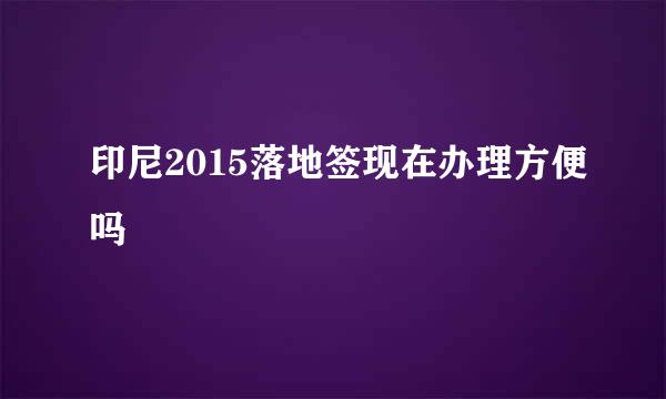 印尼2015落地签现在办理方便吗