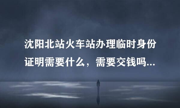 沈阳北站火车站办理临时身份证明需要什么，需要交钱吗，拿临时身份证明补办车票都需要什么