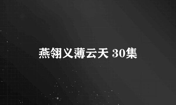 燕翎义薄云天 30集