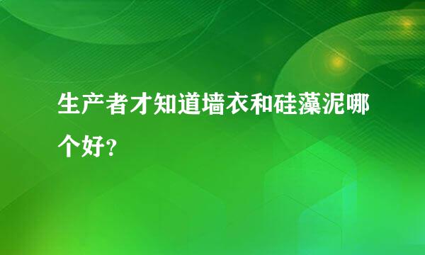 生产者才知道墙衣和硅藻泥哪个好？