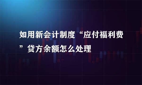 如用新会计制度“应付福利费”贷方余额怎么处理