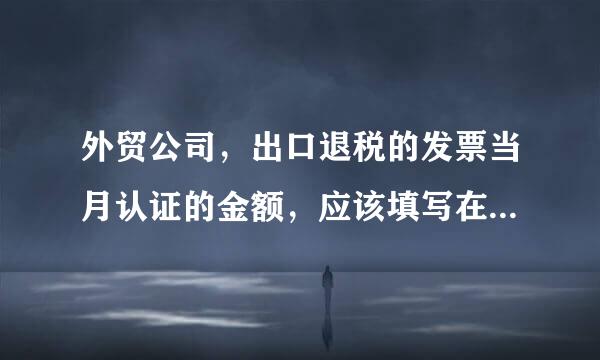 外贸公司，出口退税的发票当月认证的金额，应该填写在增值税进项附表二的第几栏？