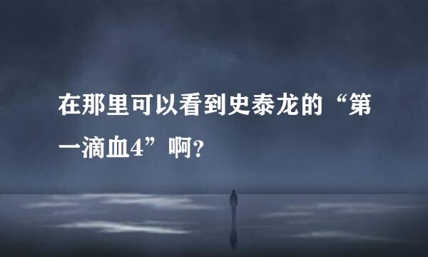 在那里可以看到史泰龙的“第一滴血4”啊？