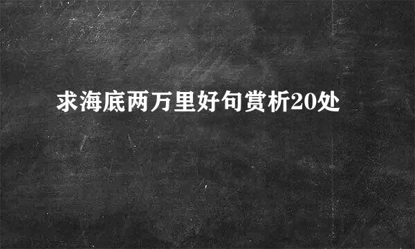 求海底两万里好句赏析20处