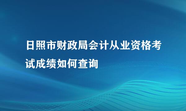 日照市财政局会计从业资格考试成绩如何查询