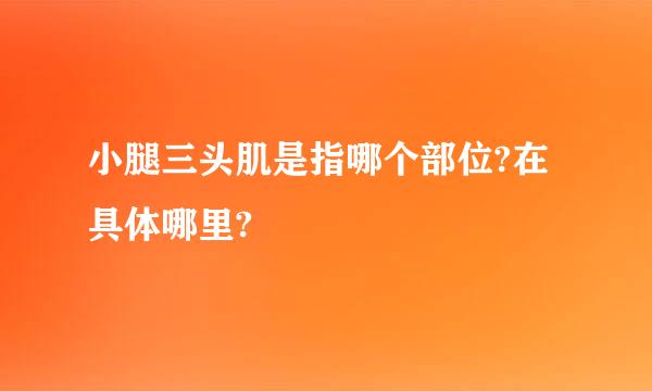 小腿三头肌是指哪个部位?在具体哪里?