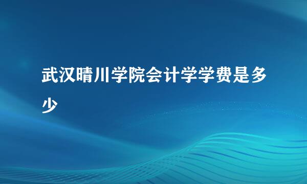 武汉晴川学院会计学学费是多少