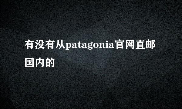 有没有从patagonia官网直邮国内的