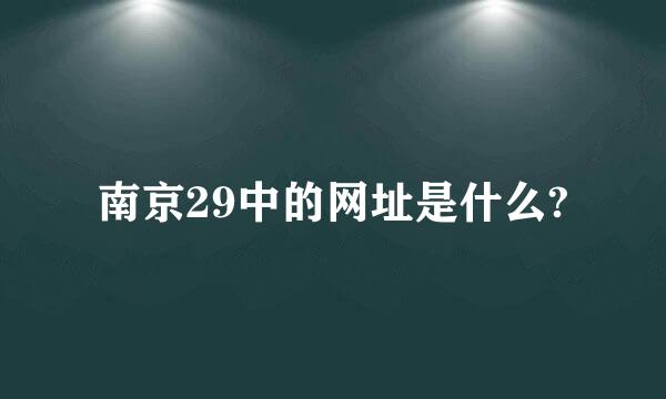 南京29中的网址是什么?