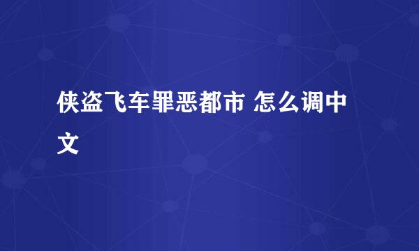 侠盗飞车罪恶都市 怎么调中文