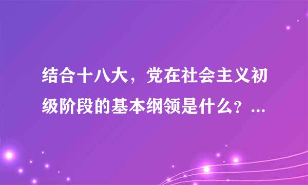 结合十八大，党在社会主义初级阶段的基本纲领是什么？最高纲领是什么？最低纲领是什么？