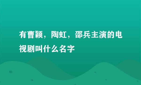 有曹颖，陶虹，邵兵主演的电视剧叫什么名字