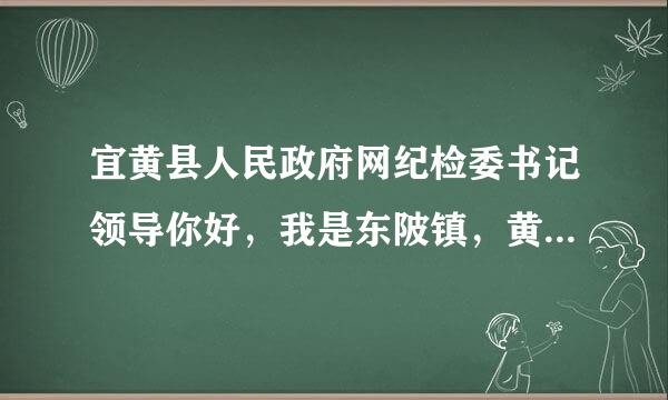 宜黄县人民政府网纪检委书记领导你好，我是东陂镇，黄柏岭村村民，如实向您反应情况，2OO7年本村新