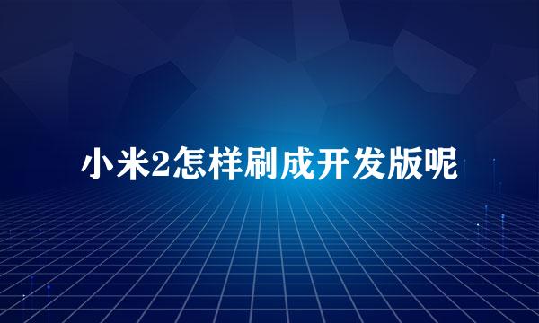 小米2怎样刷成开发版呢