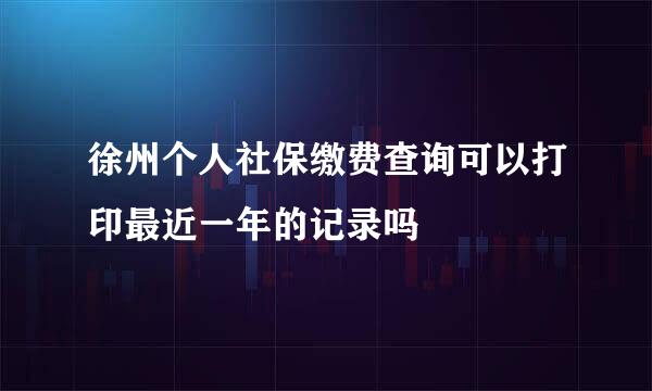 徐州个人社保缴费查询可以打印最近一年的记录吗