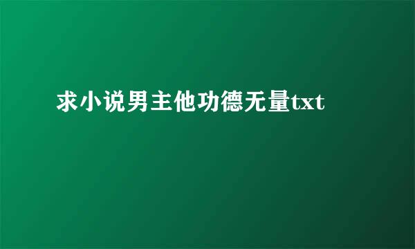 求小说男主他功德无量txt