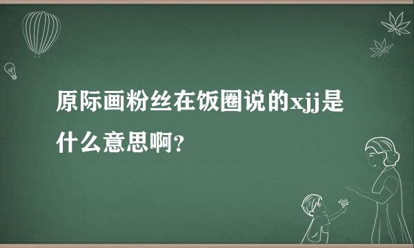 原际画粉丝在饭圈说的xjj是什么意思啊？