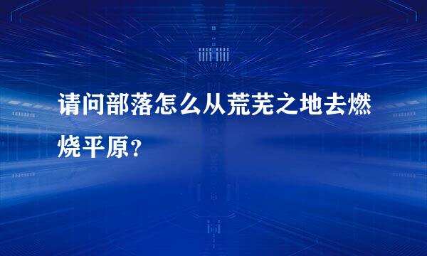 请问部落怎么从荒芜之地去燃烧平原？