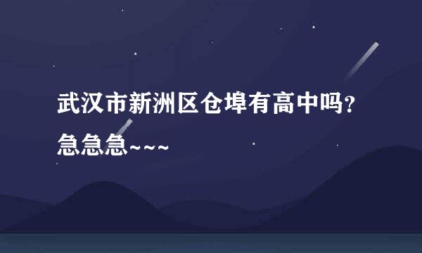 武汉市新洲区仓埠有高中吗？急急急~~~