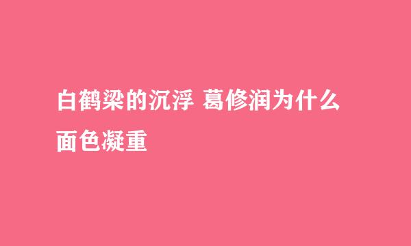 白鹤梁的沉浮 葛修润为什么面色凝重