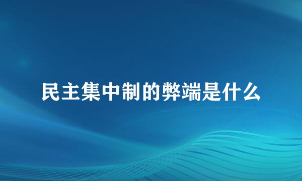 民主集中制的弊端是什么