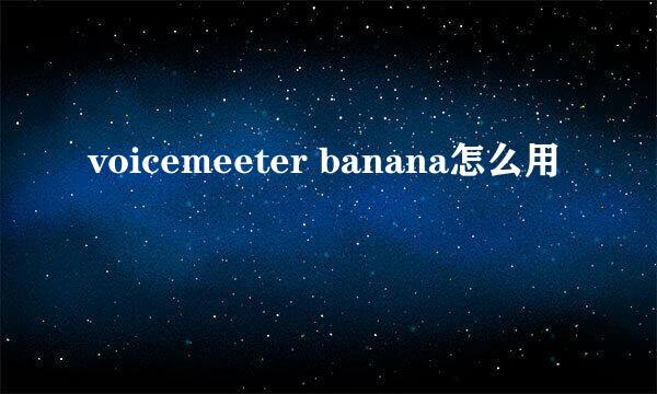 voicemeeter banana怎么用