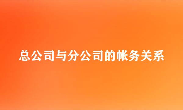 总公司与分公司的帐务关系