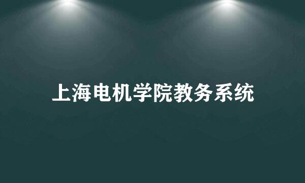 上海电机学院教务系统