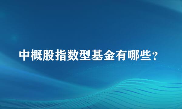 中概股指数型基金有哪些？